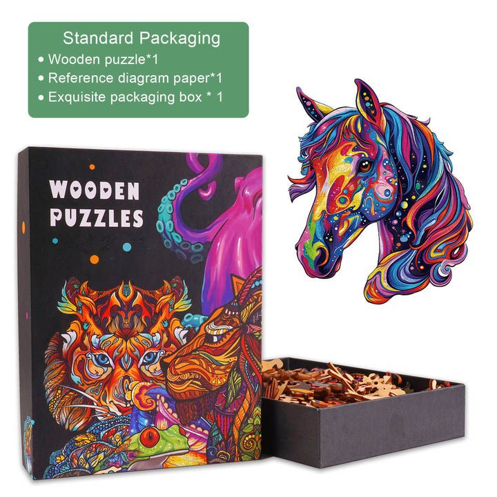 Colorful Horse Wooden Jigsaw Puzzle - Woodbests