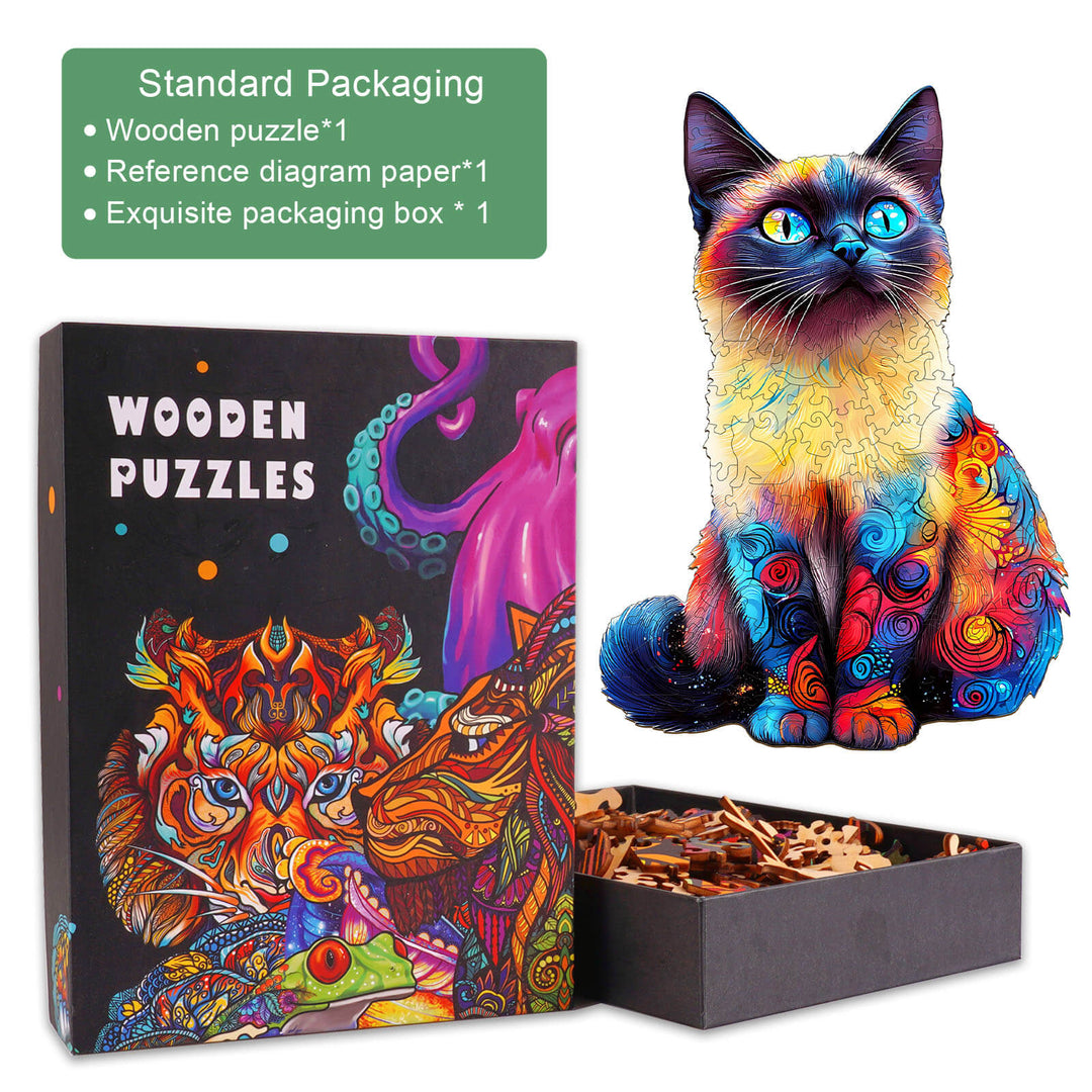 Siamese Cat-3 Wooden Jigsaw Puzzle