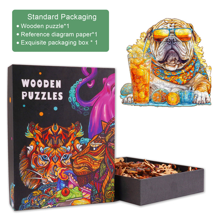 Summer Bulldog-1 Wooden Jigsaw Puzzle