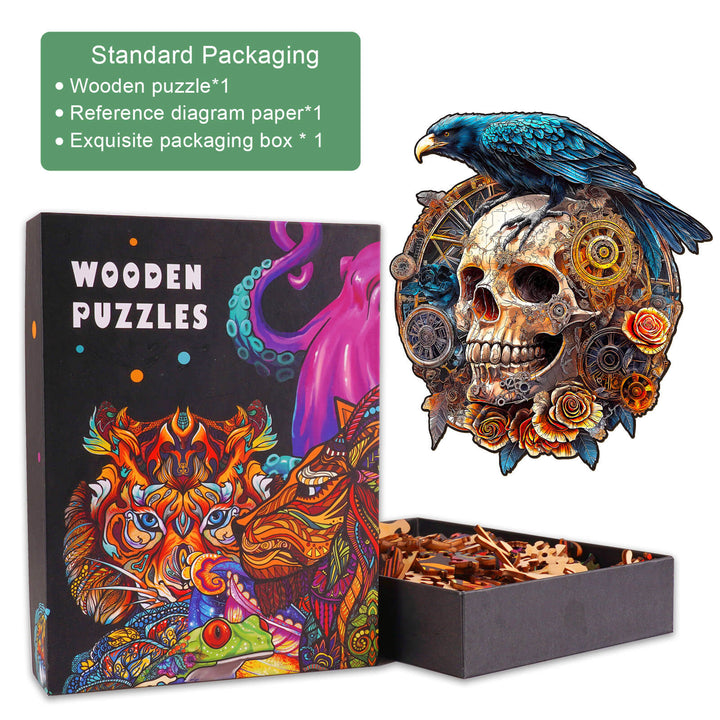 3D Mechanical Skull & Raven Wooden Jigsaw Puzzle