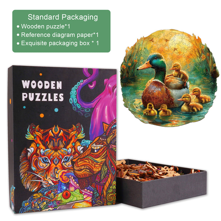 Duck In The Pond Wooden Jigsaw Puzzle-Woodbests