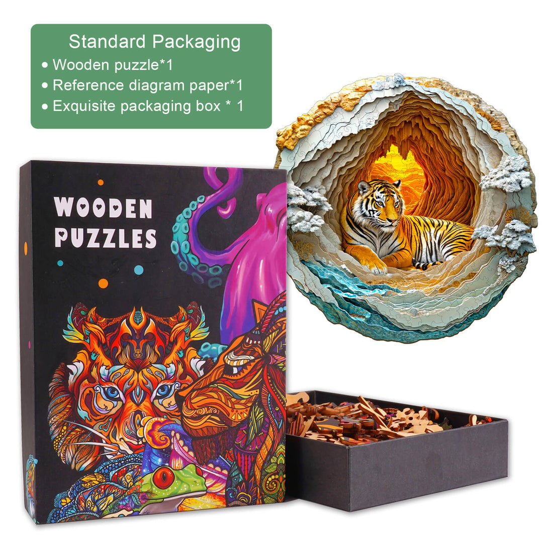 3D Tiger Wooden Jigsaw Puzzle