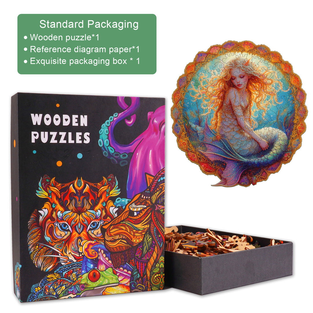 Dreamy Mermaid Wooden Jigsaw Puzzle-Woodbests