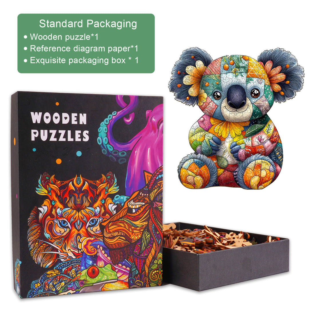 Patchwork Koala Wooden Jigsaw Puzzle