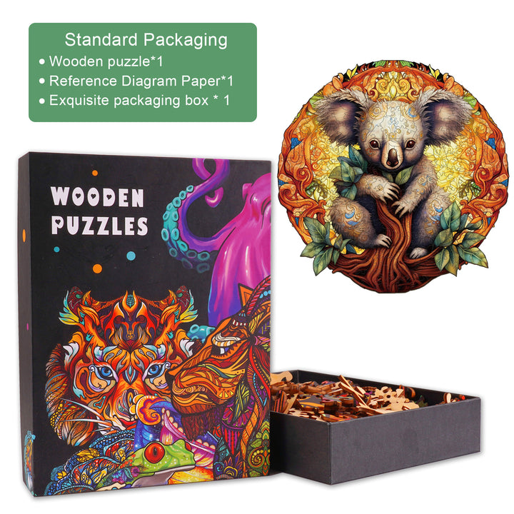 Mandala Koala Wooden Jigsaw Puzzle-Woodbests