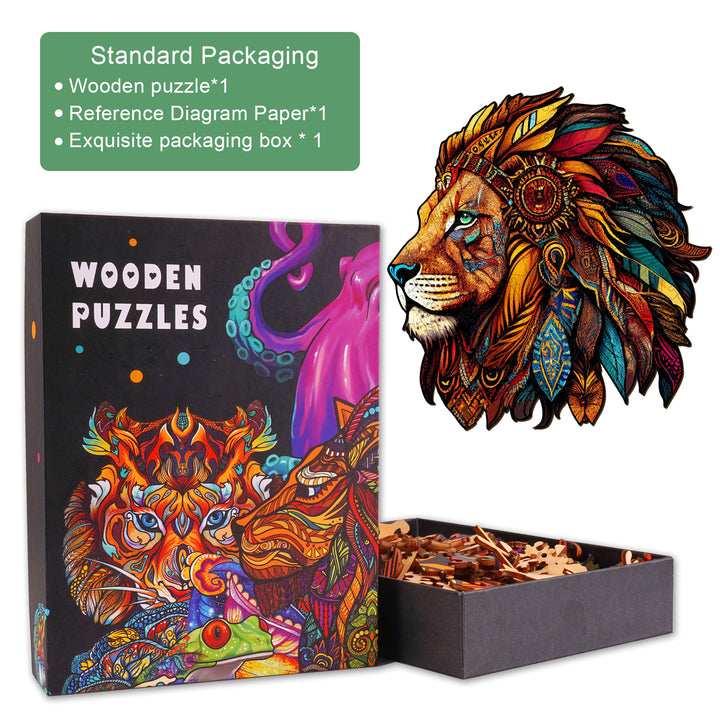 The Jungle King-2 Wooden Jigsaw Puzzle-Woodbests