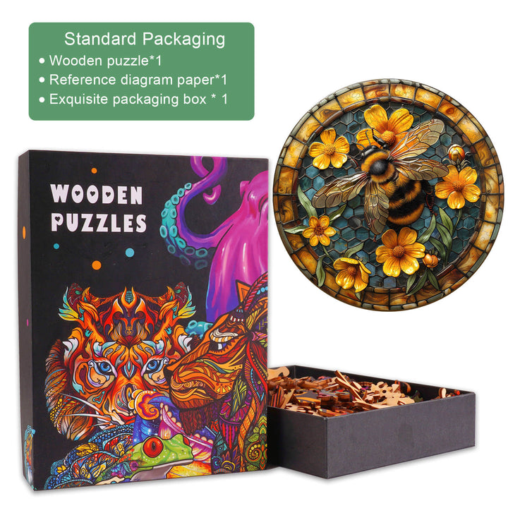 Puzzle en bois abeille et tournesol