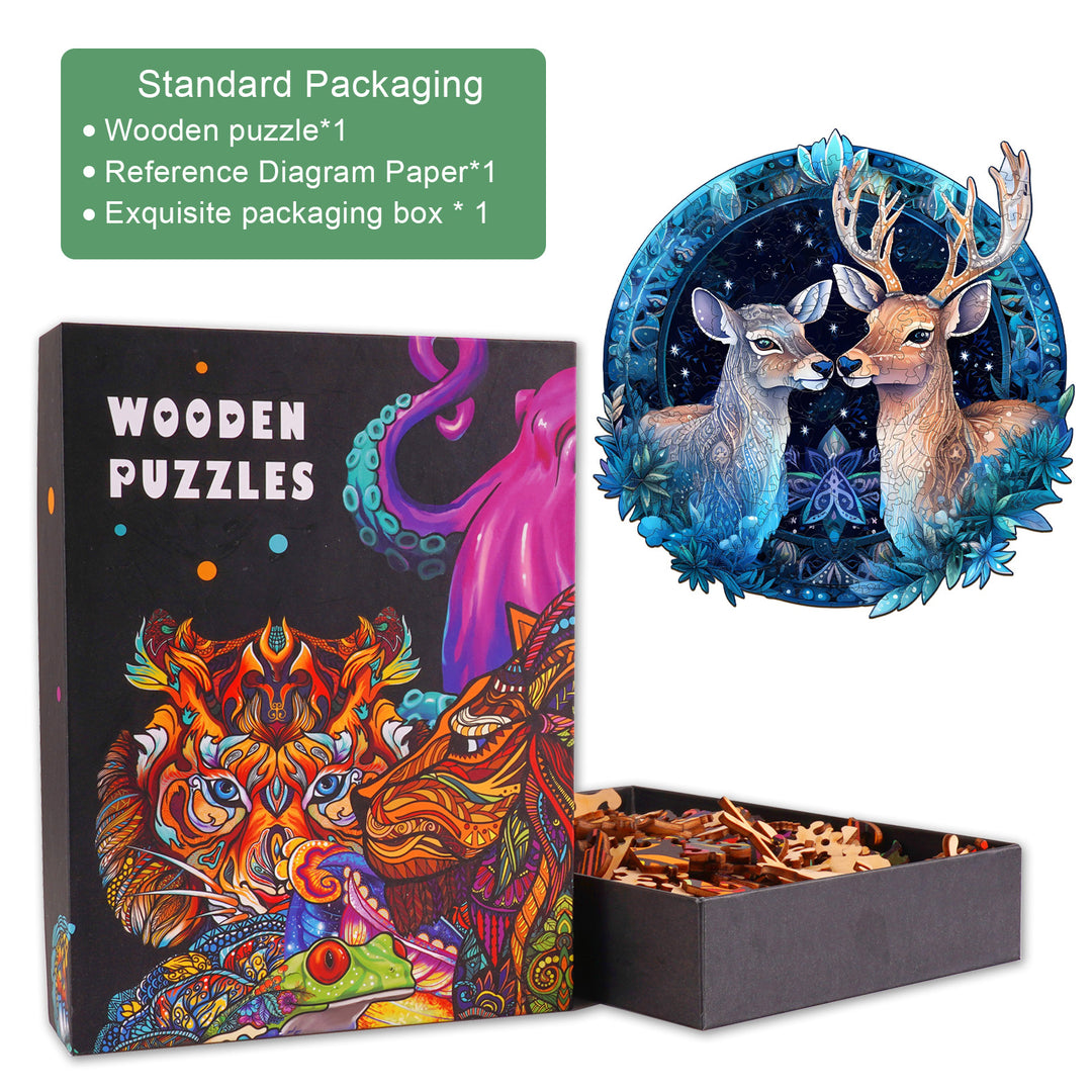 Deer Patron Saint Wooden Jigsaw Puzzle-Woodbests