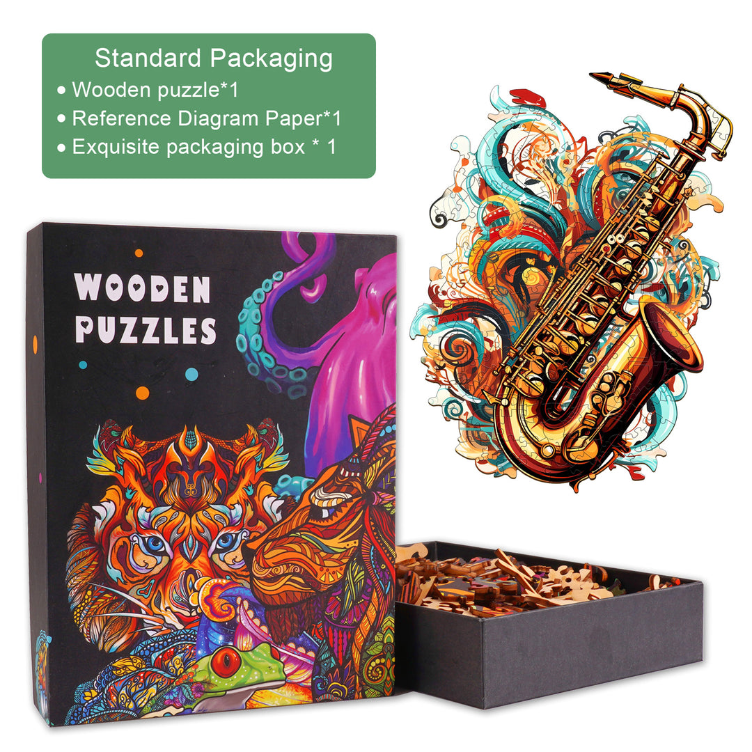 The Melodious Saxophone Wooden Jigsaw Puzzle-Woodbests