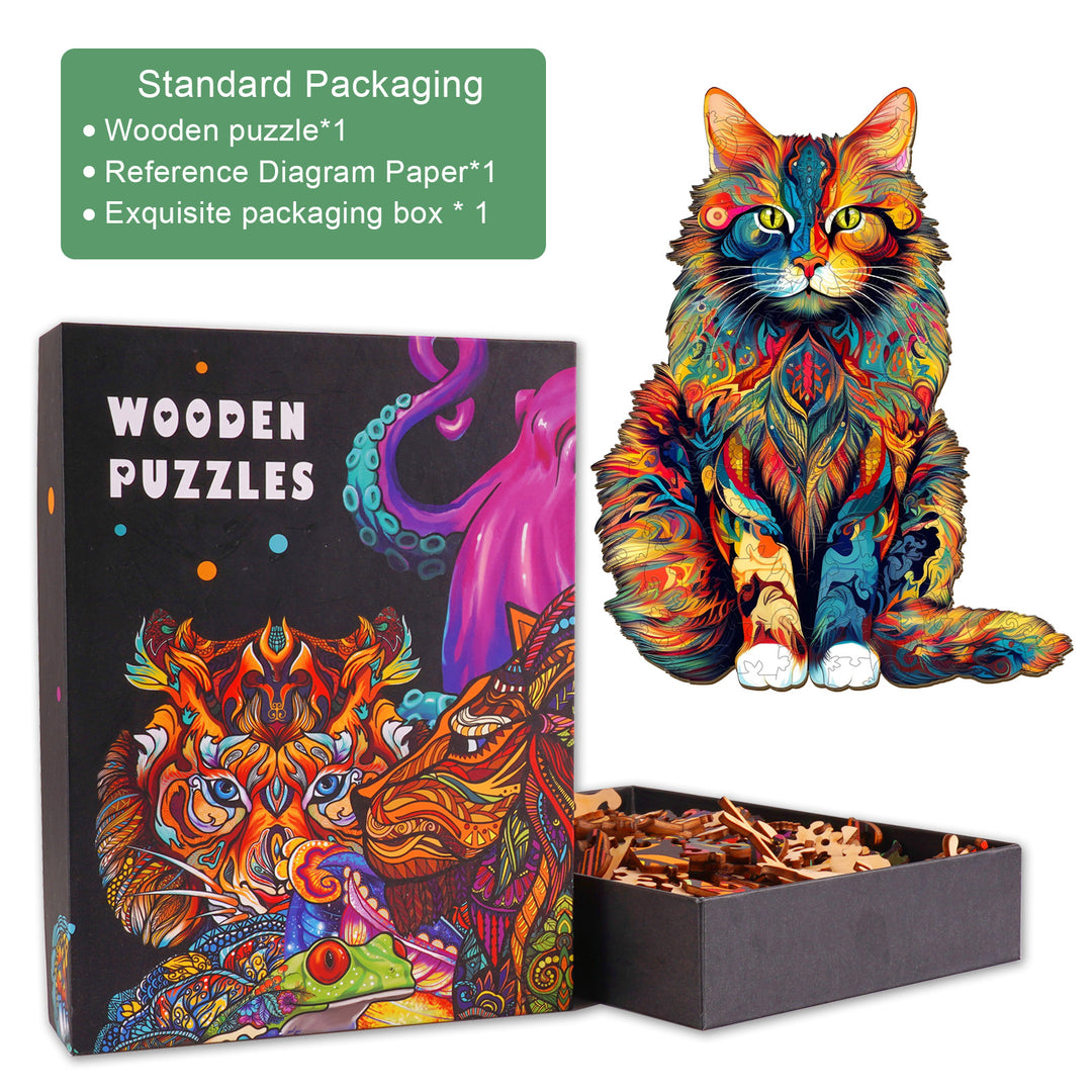 Maine Coon Wooden Jigsaw Puzzle-Woodbests
