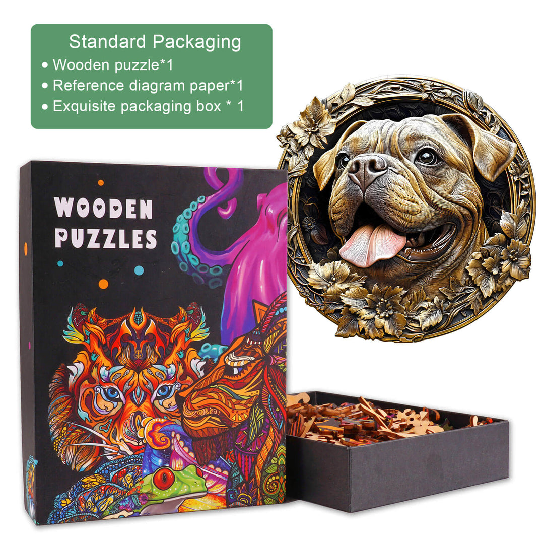 3D Metal French Bulldog Wooden Jigsaw Puzzle