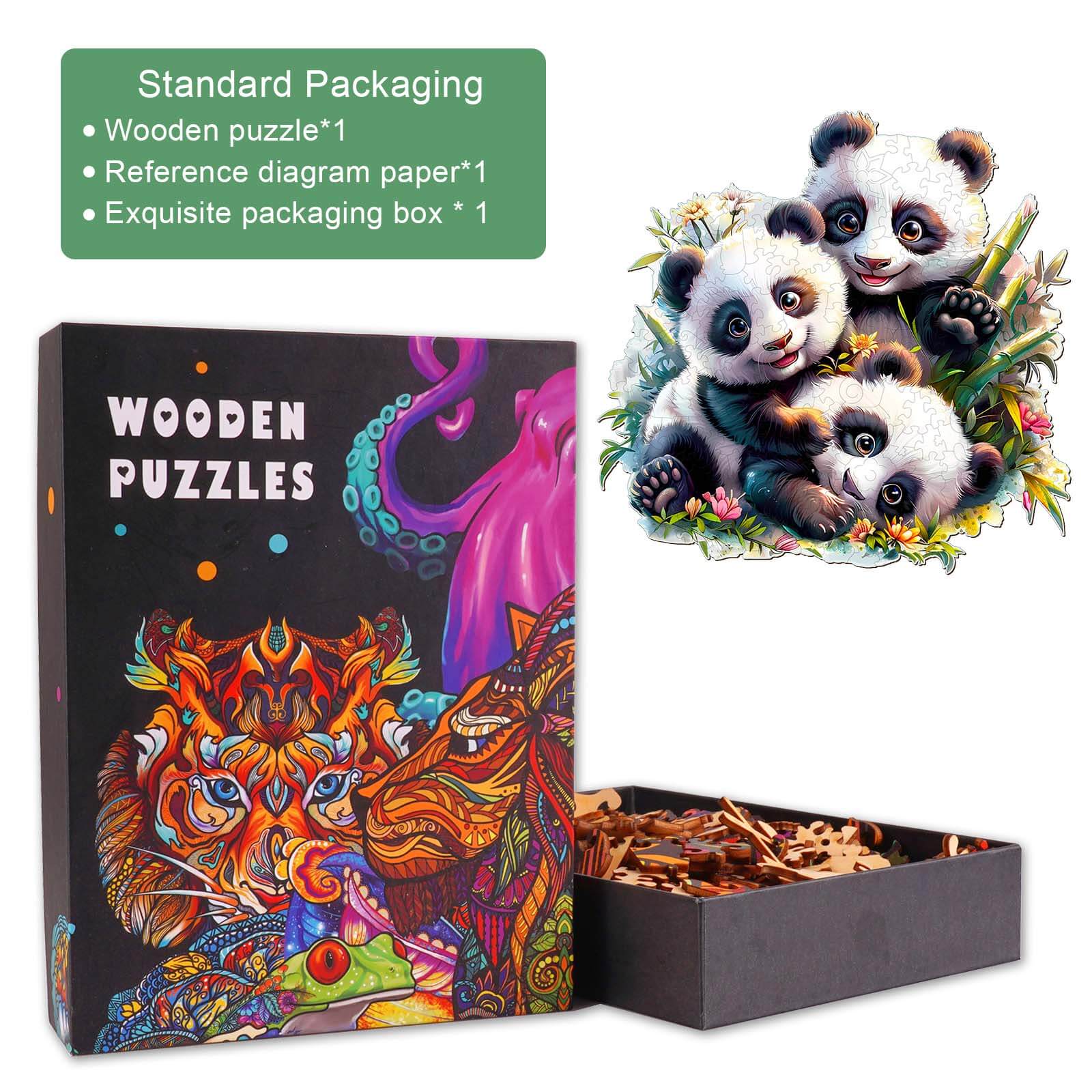 Panda Family Wooden Jigsaw Puzzle