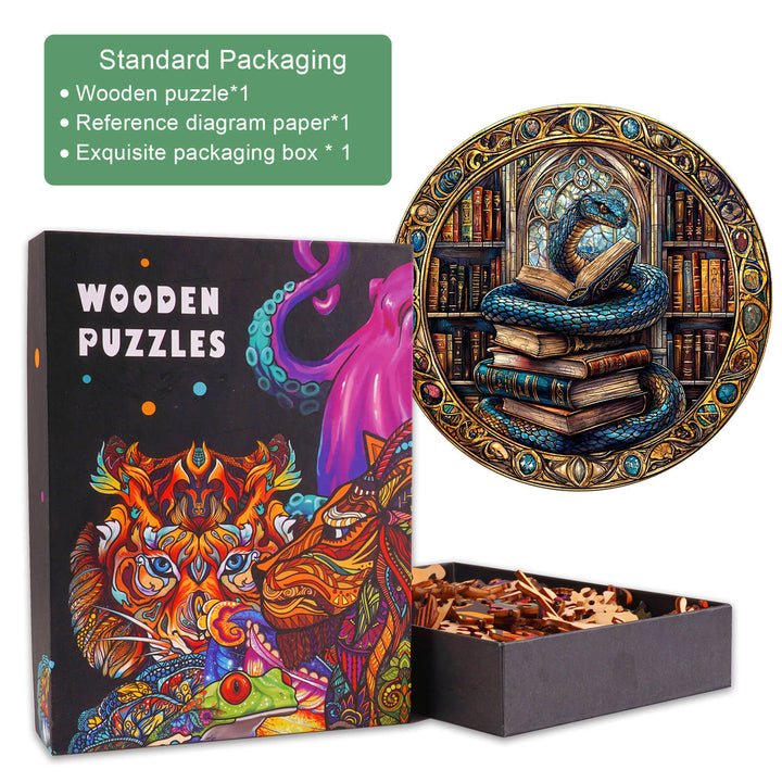 Magic Library Snake Wooden Jigsaw Puzzle