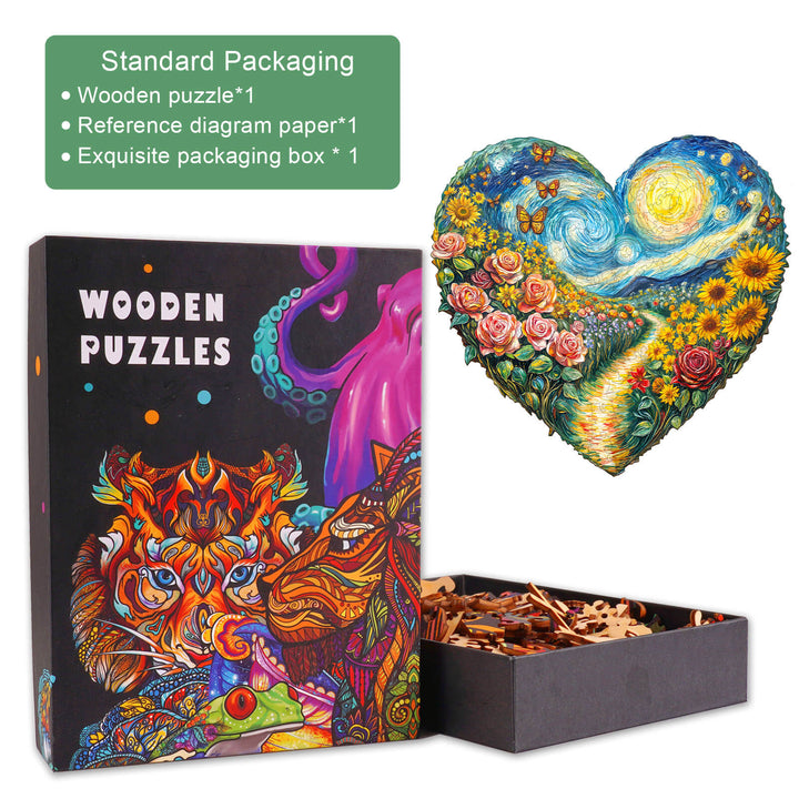 Heart-shaped Garden Wooden Jigsaw Puzzle