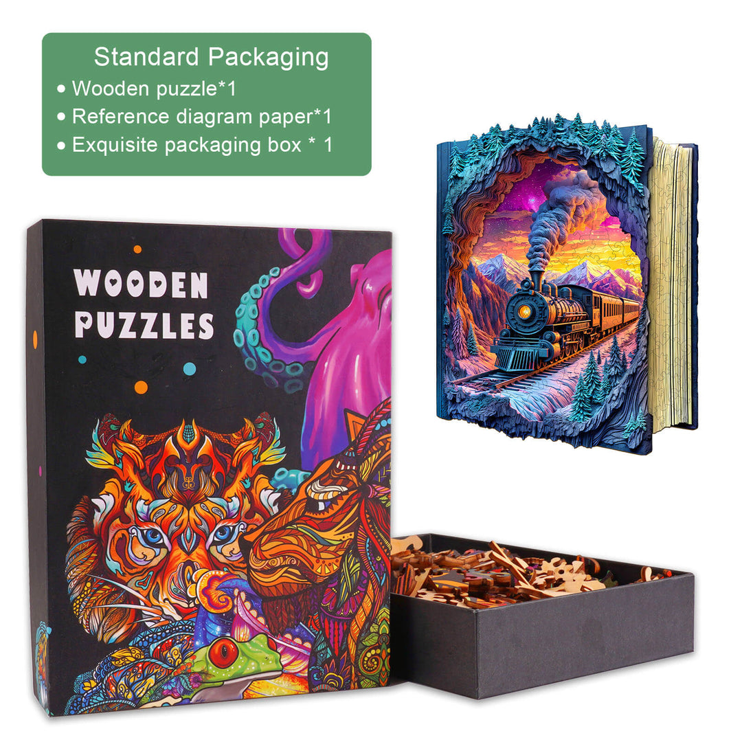 3D Aurora Train Wooden Jigsaw Puzzle