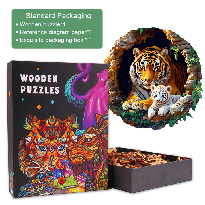 3D Tiger Family-1 Wooden Jigsaw Puzzle