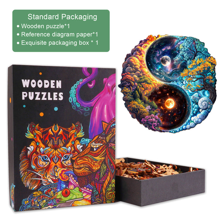 Yin-yang universe Wooden Jigsaw Puzzle