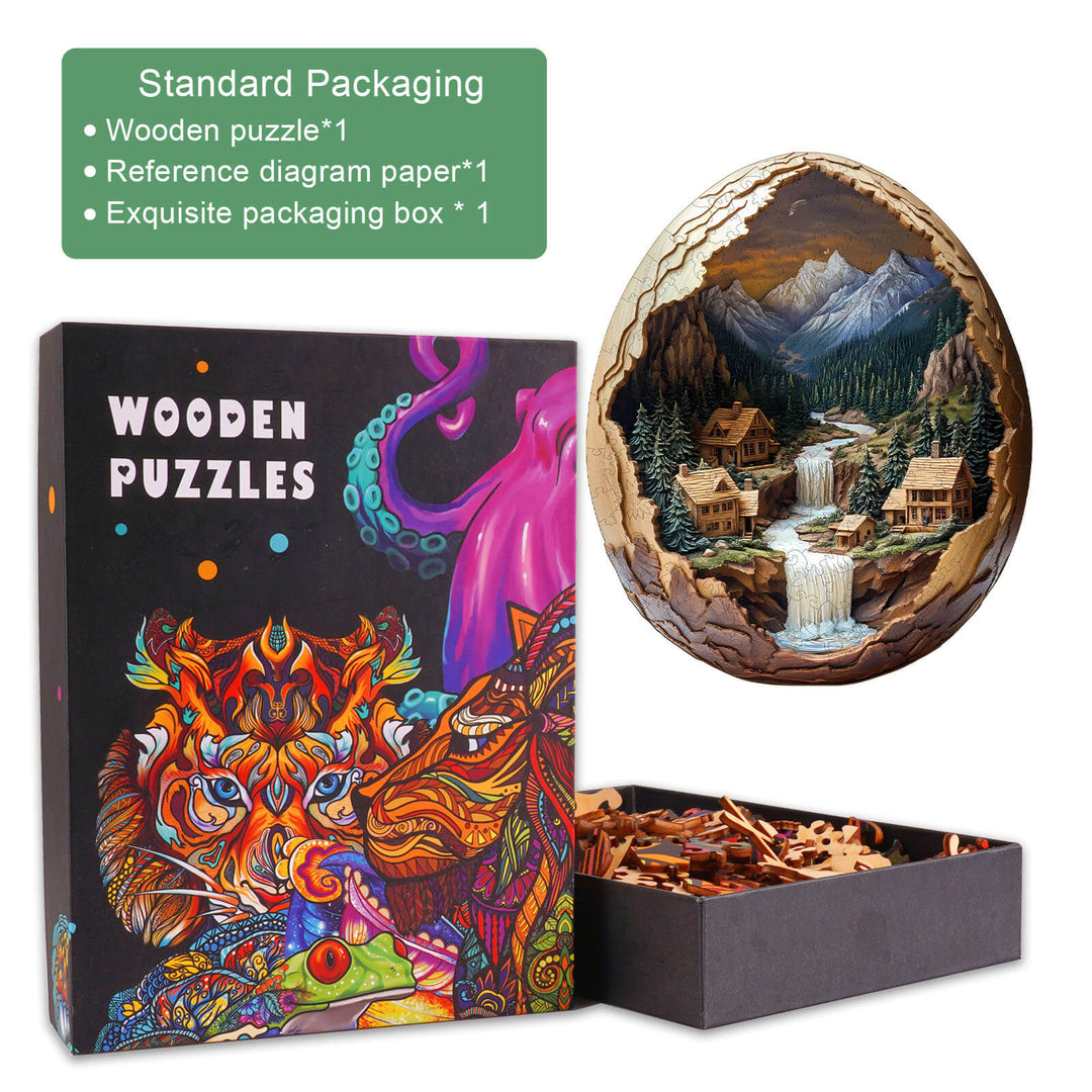 3D Eggshell World-2 Wooden Jigsaw Puzzle