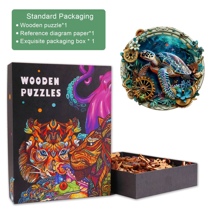 Embossed Turtle Wooden Jigsaw Puzzle