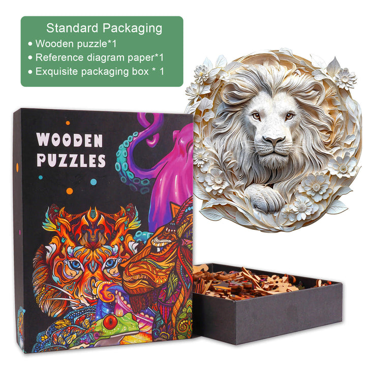 3D Paper Lion Wooden Jigsaw Puzzle