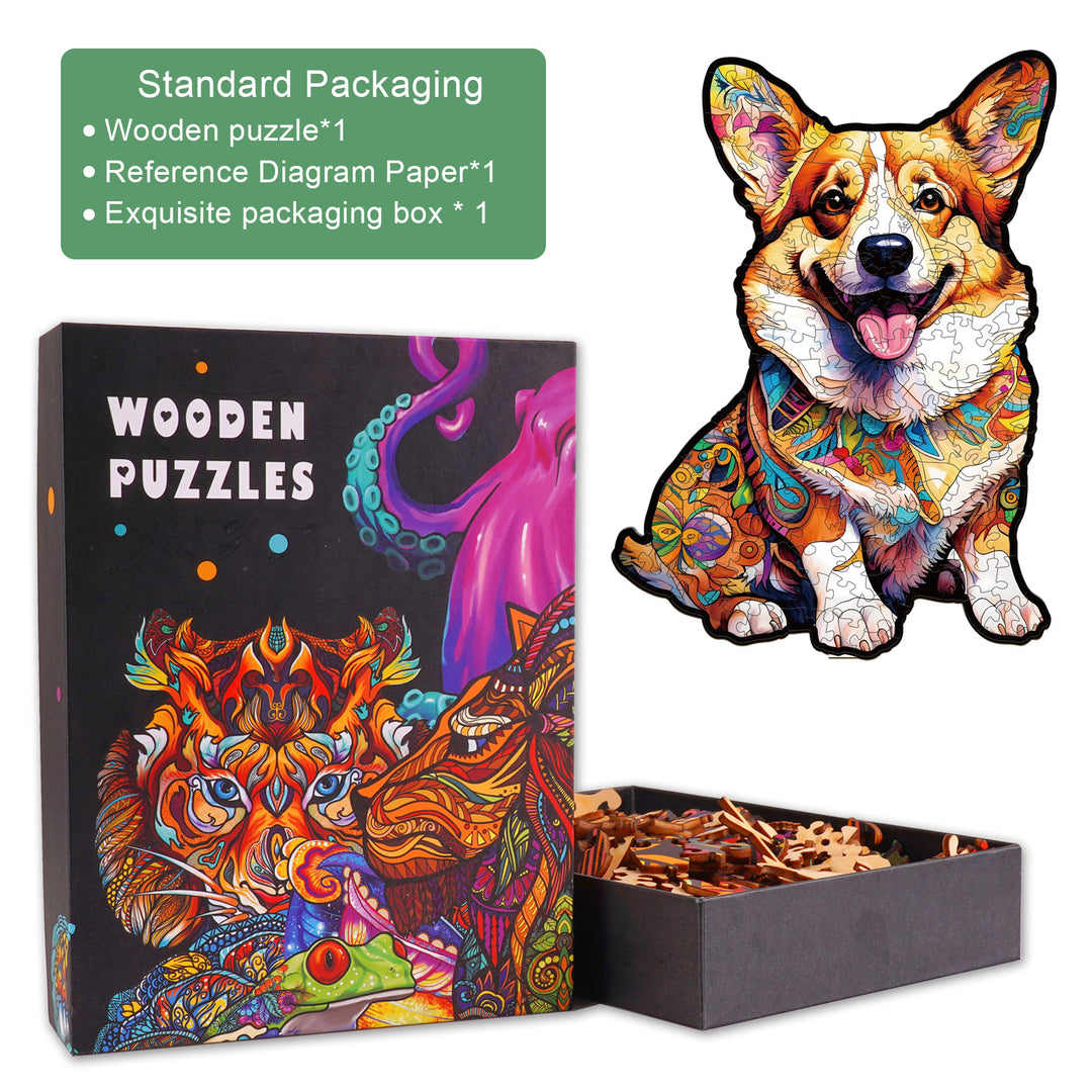 Clever Corgi 2 Wooden Jigsaw Puzzle-Woodbests