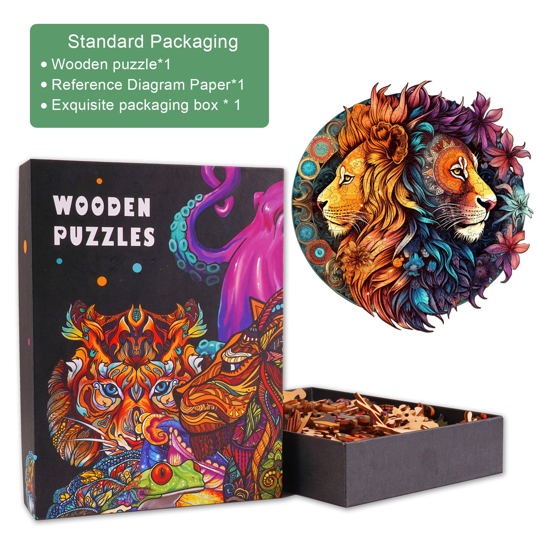 Yin-Yang Lion 2 Wooden Jigsaw Puzzle-Woodbests