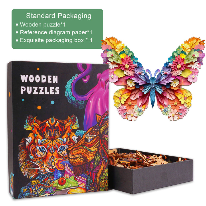 3D Colorful Butterfly Wooden Jigsaw Puzzle