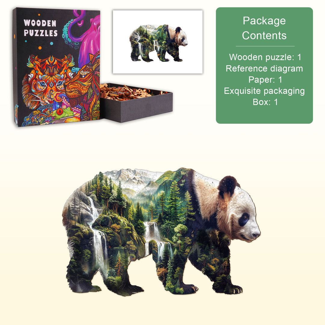 Mountain Panda Wooden Jigsaw Puzzle