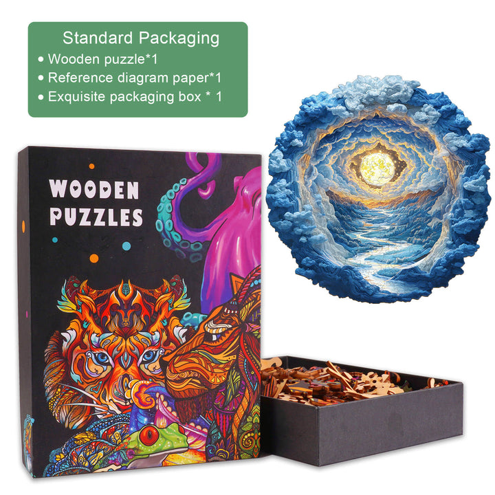 3D Moonlight Dreamscape Wooden Jigsaw Puzzle - Woodbests