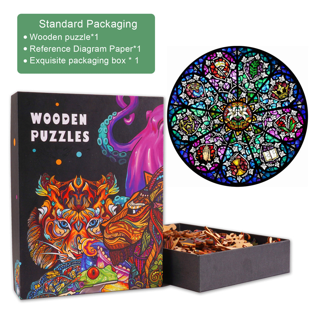 Rose Window Wooden Jigsaw Puzzle - Woodbests
