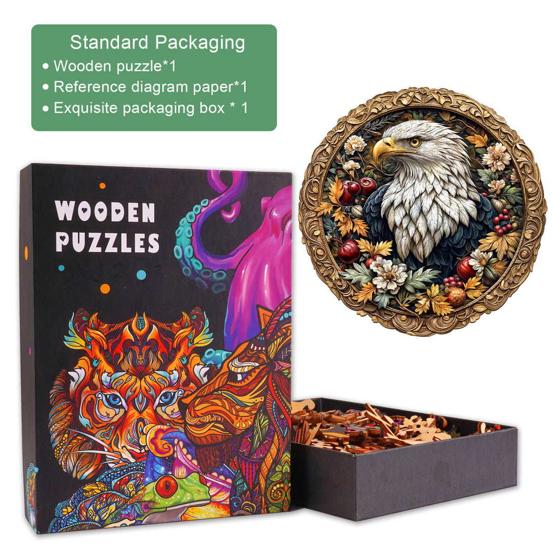 Retro Eagle Wooden Jigsaw Puzzle