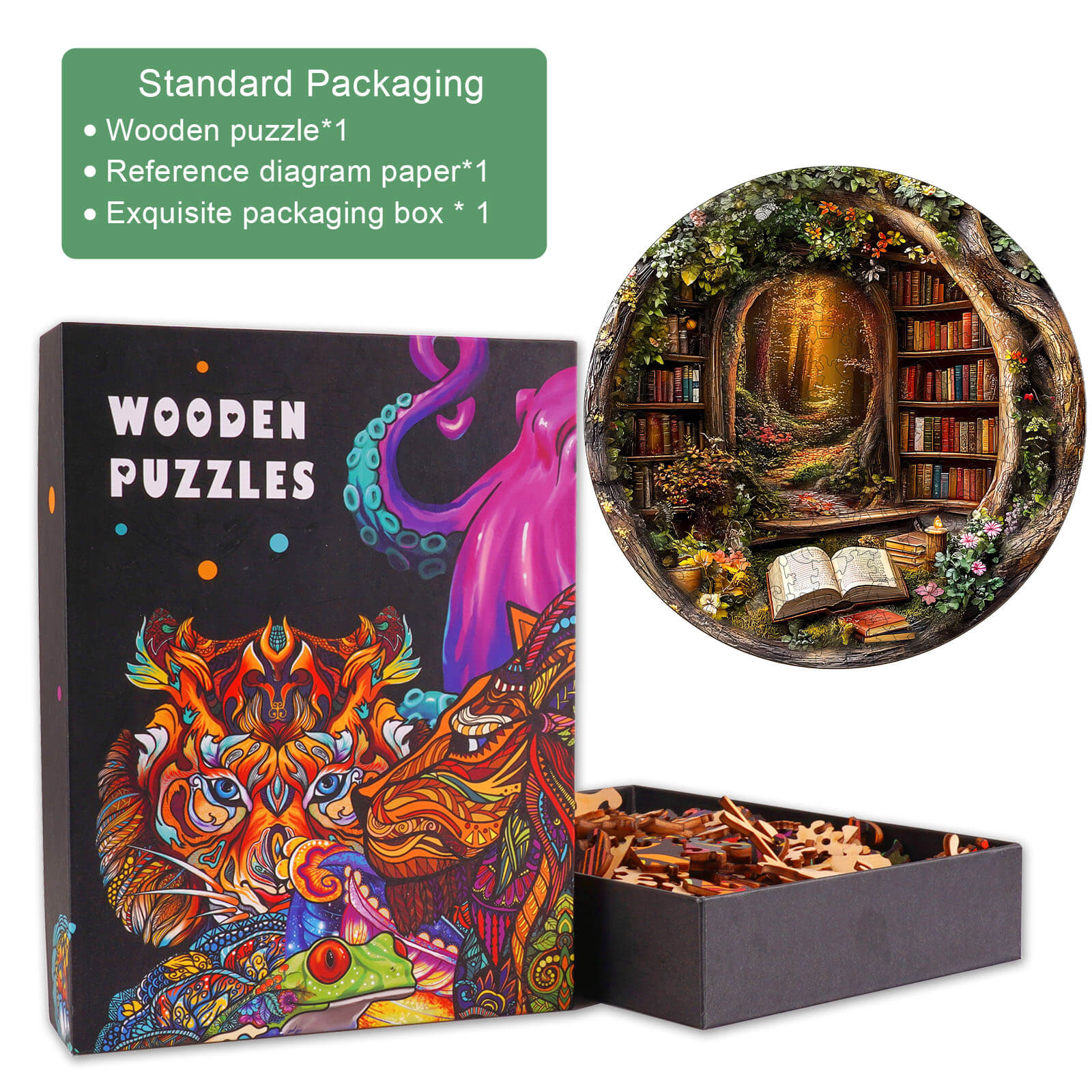 Tree House Library Wooden Jigsaw Puzzle