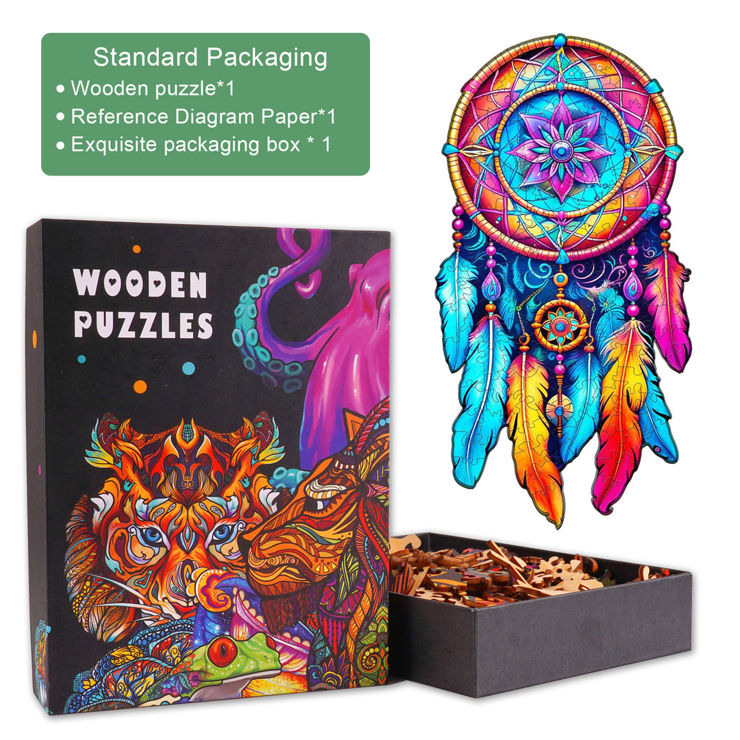 Mandala Dream Catcher Wooden Jigsaw Puzzle-Woodbests
