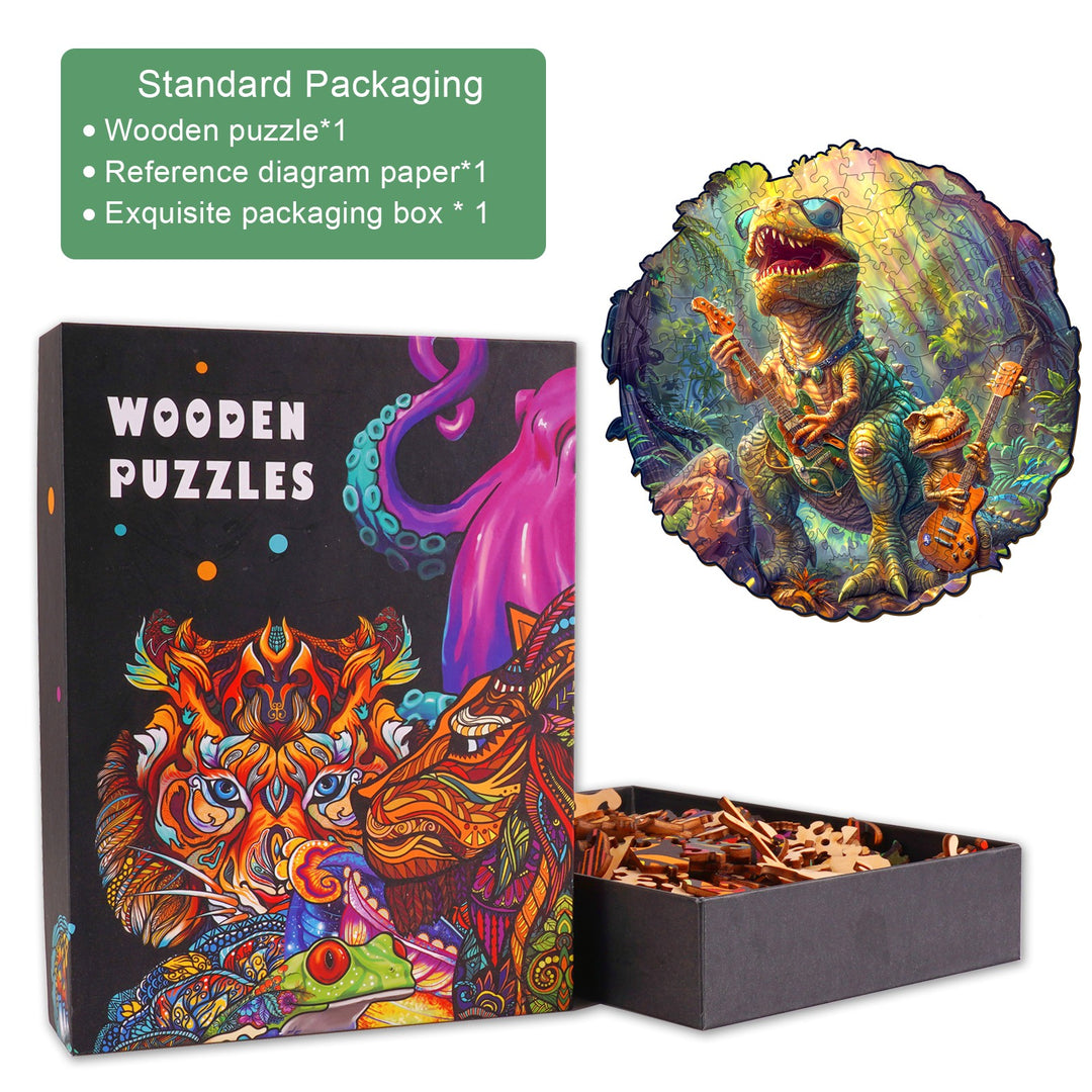 Rock Dinosaur-2 Wooden Jigsaw Puzzle-Woodbests