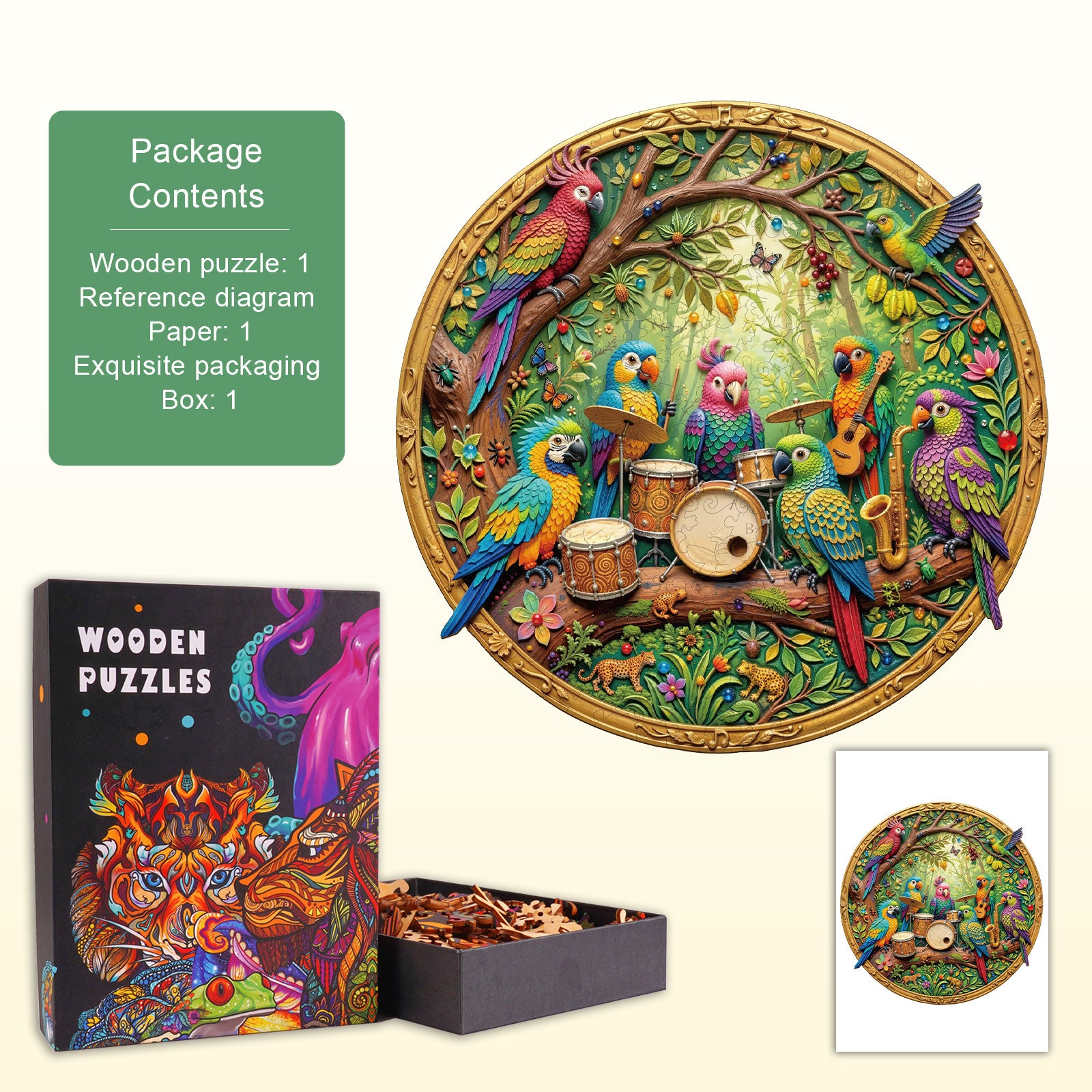 Tropical Rhythm Wooden Jigsaw Puzzle