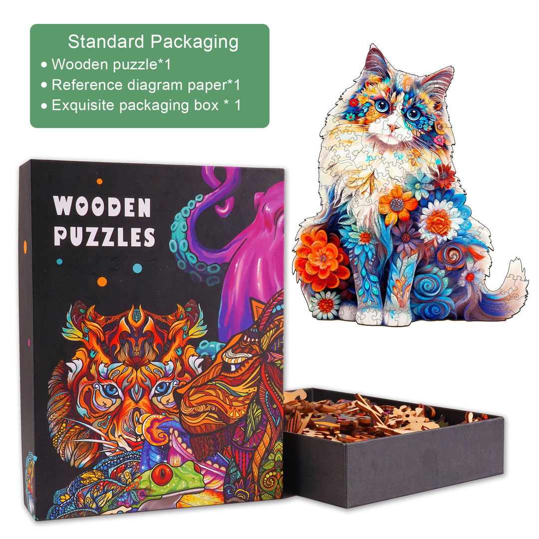 Ragdoll Cat Wooden Jigsaw Puzzle-Woodbests