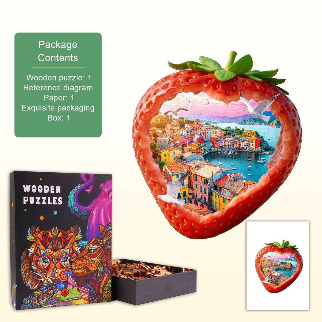 Strawberry Shoreline Wooden Jigsaw Puzzle