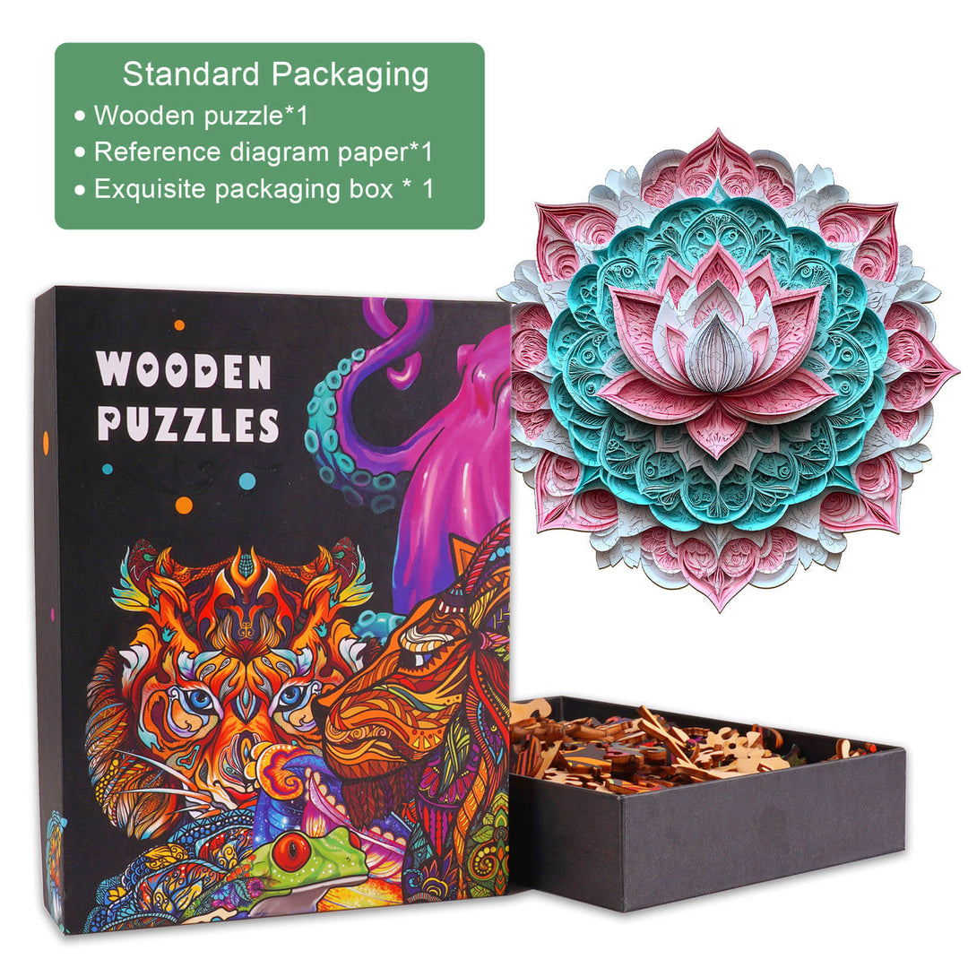 3D Mandala Lotus-1 Wooden Jigsaw Puzzle