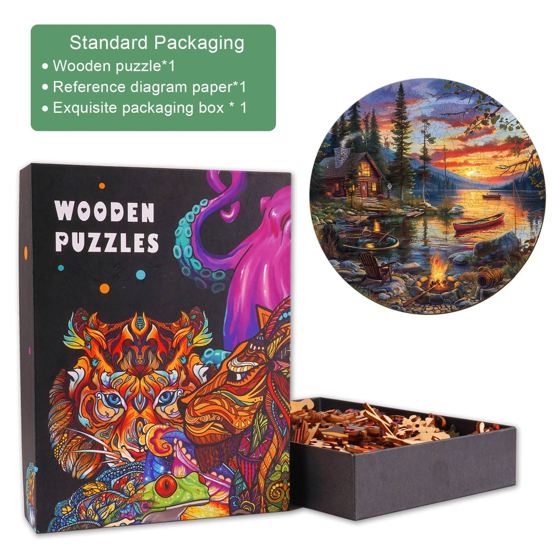 Canoe Lake-2 Wooden Jigsaw Puzzle