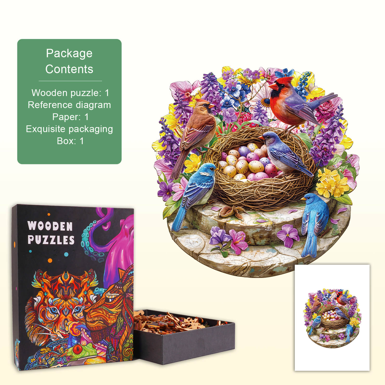 Puzzle en bois Jardin de fleurs d'œuf