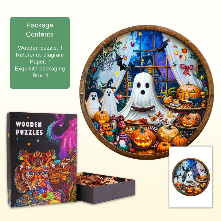 halloween party Wooden Jigsaw Puzzle