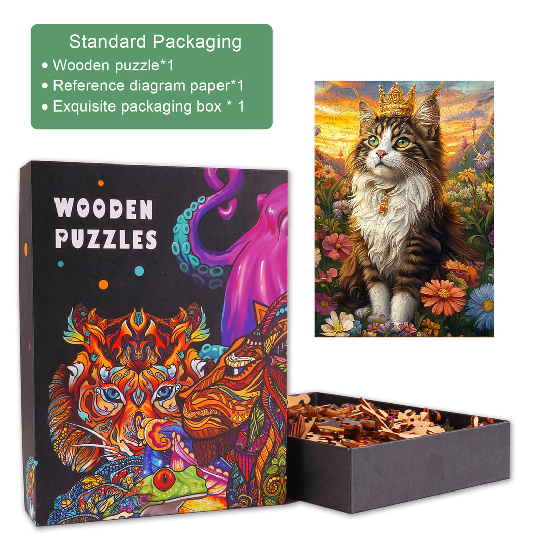 Elegant Cat Wooden Jigsaw Puzzle