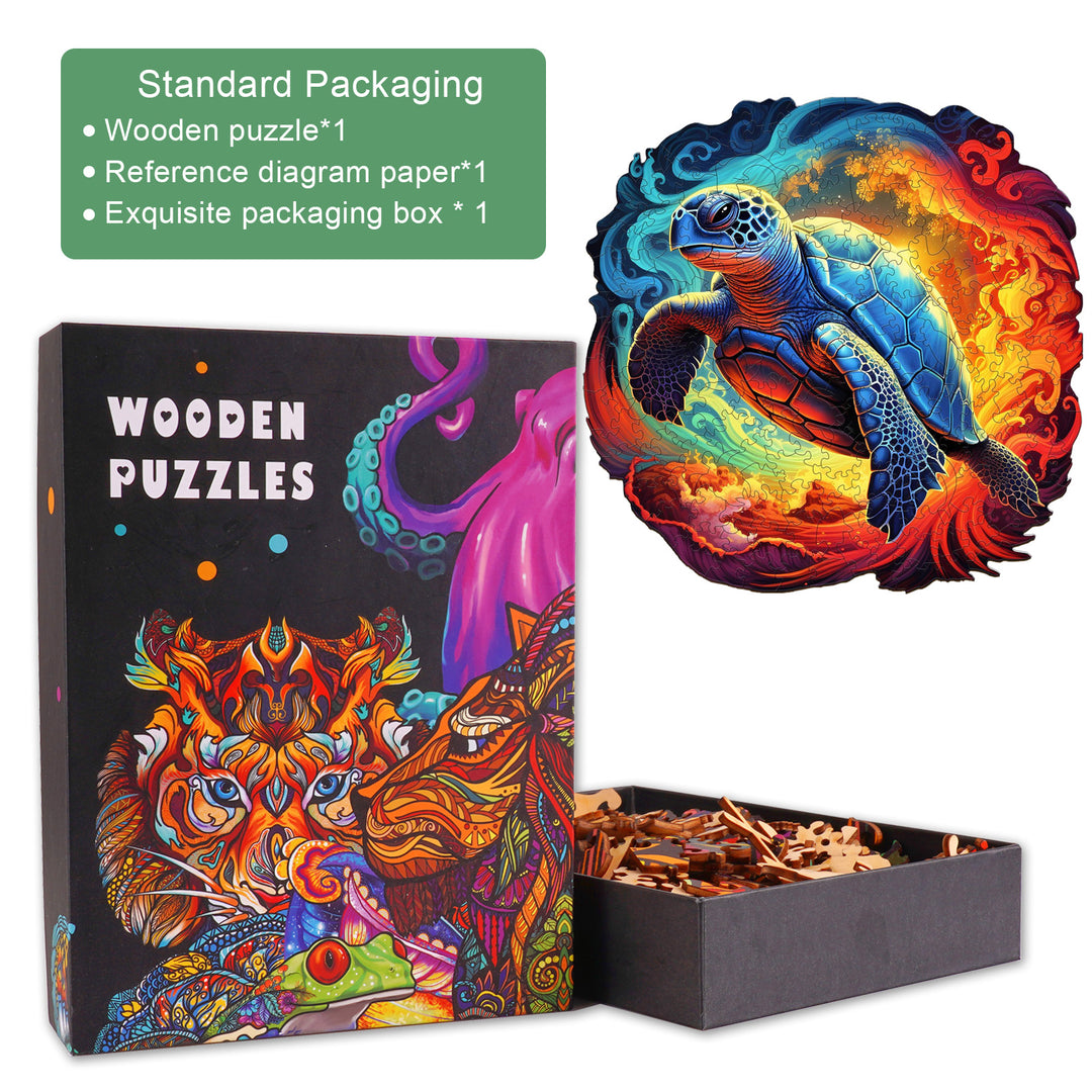 Yin Yang Turtle Wooden Jigsaw Puzzle-Woodbests