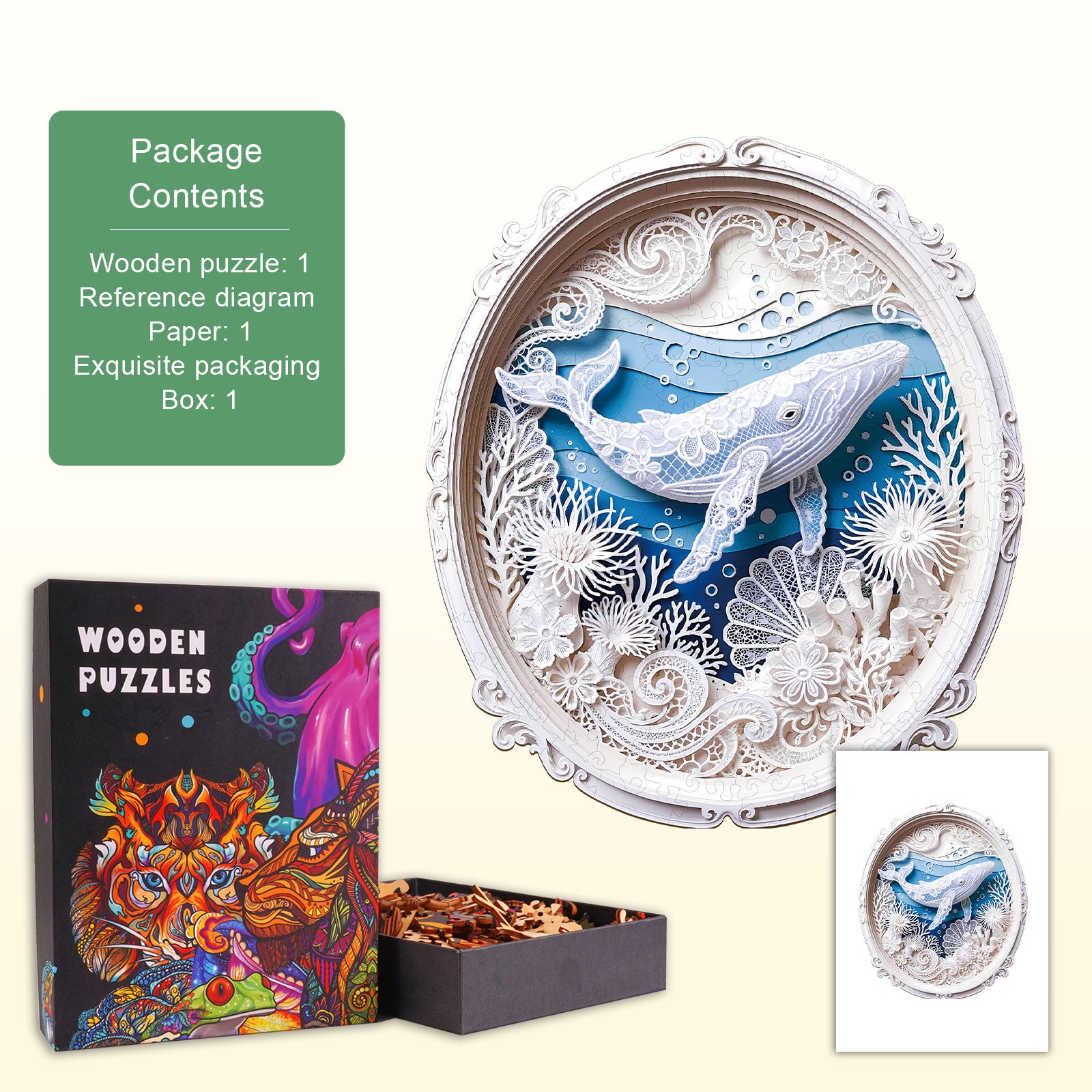Ocean Whale Wooden Jigsaw Puzzle