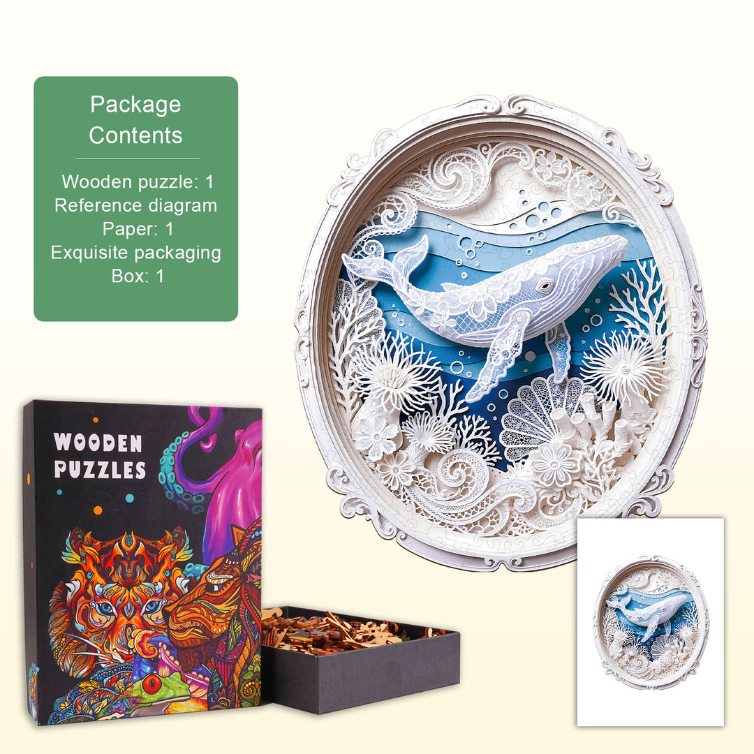 Ocean Whale Wooden Jigsaw Puzzle