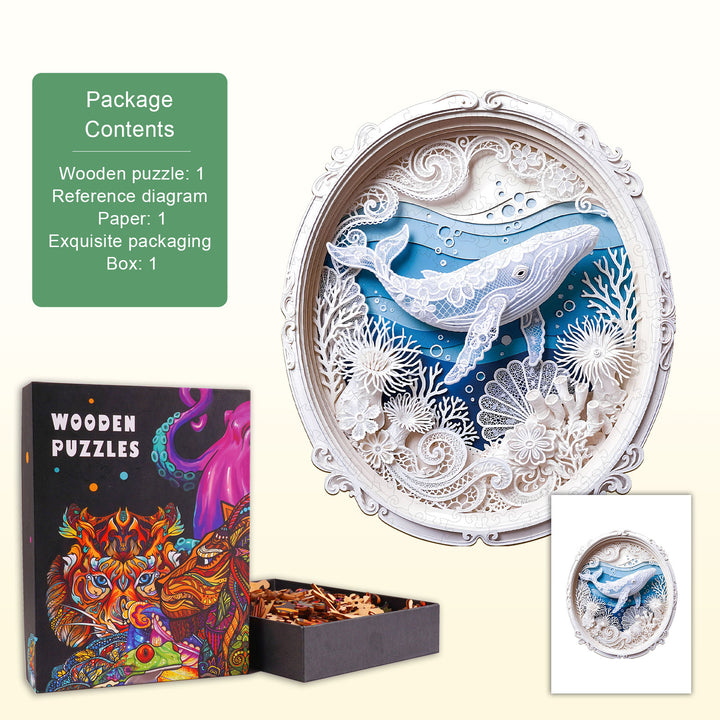 Ocean Whale Wooden Jigsaw Puzzle