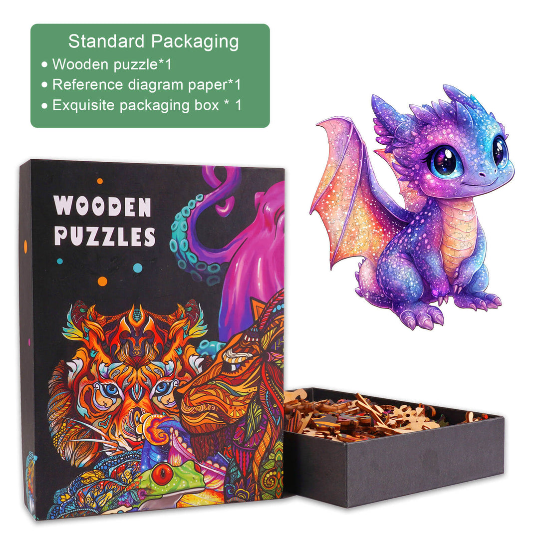 Glittering Dragon Wooden Jigsaw Puzzle