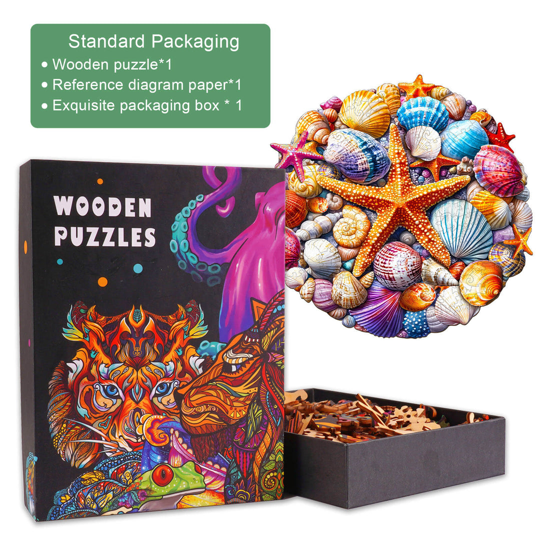 Colorful Shells Wooden Jigsaw Puzzle