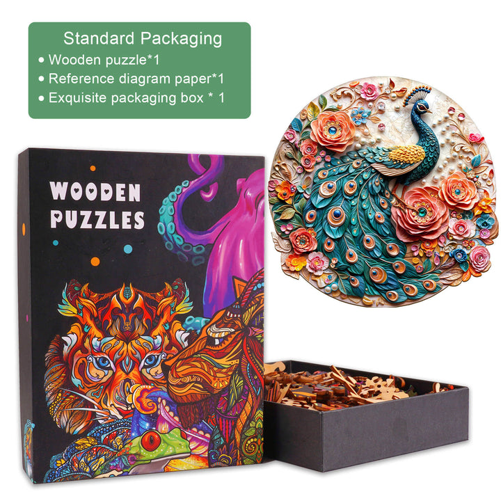 Jewel Peacock Wooden Jigsaw Puzzle