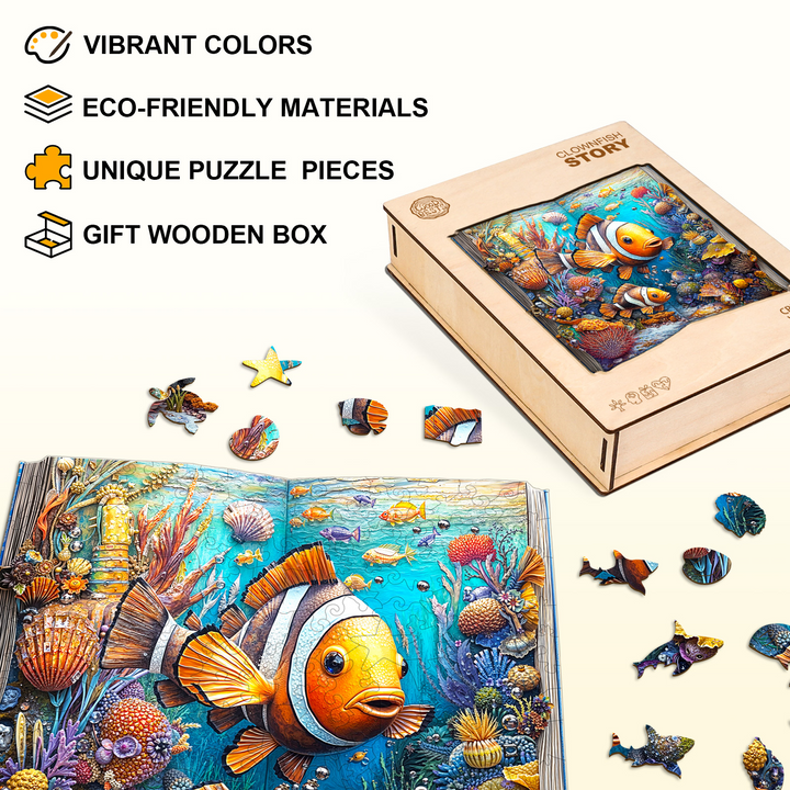 Puzzle en bois Histoire de poisson-clown